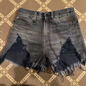 R13 Black Jean Shorts